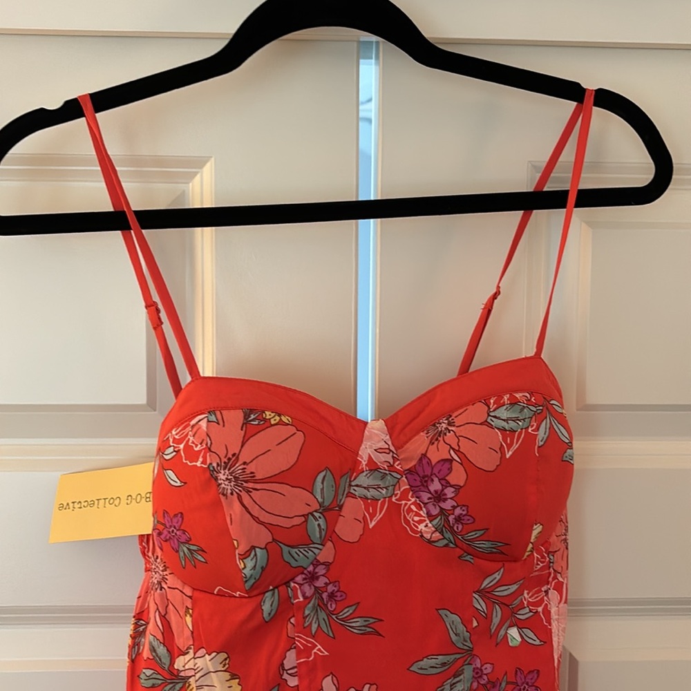 BOG Collective Floral Spaghetti Strap Dress